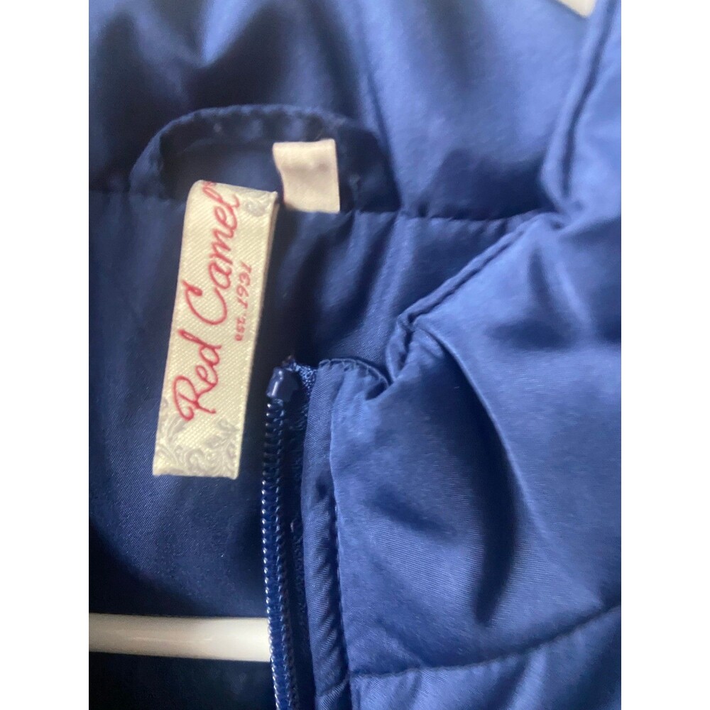 Red Camel Puffer Vest Womens Small Blue Front Pockets Full Zip Warm - Picture 3 of 4